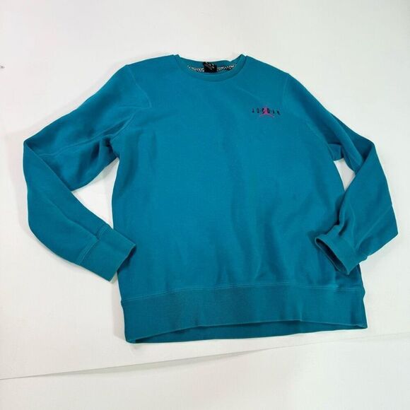 Jordan Sweater women’s XL Teal crewneck retro Long-Sleeve Pullover jumpman - Picture 1 of 10
